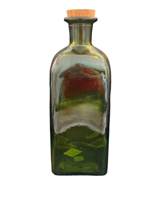 Large Glass Jar Cork Top Pier 1 Imports Made in Spain 12" Avocado Green NWT - Picture 1 of 6